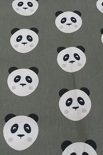 Tessuto di cotone PANDA verde oliva
