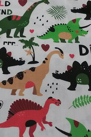 Raso di cotone per bambini stampa digitale DINOSAURI