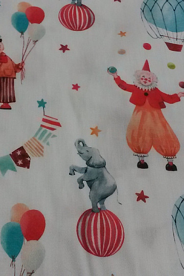 Raso di cotone per bambini stampa digitale CIRKUS