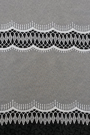 Tenda di lusso ricamata GERSTER 11050 ornamento bianco
