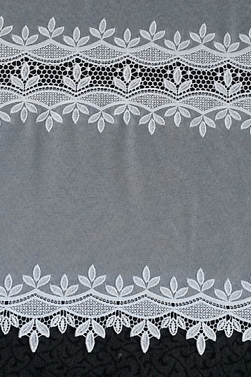 Tenda di lusso ricamata GERSTER 11388 foglie bianche