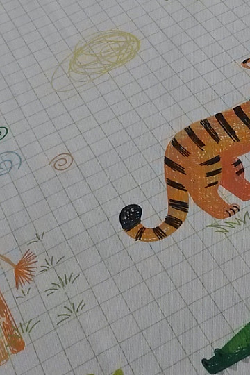 Tessuto decorativo per bambini ZOO cartone animato