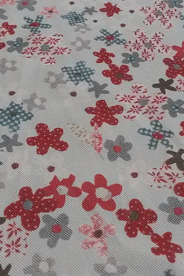 Tessuto decorativo per bambini FLOWERS rosso