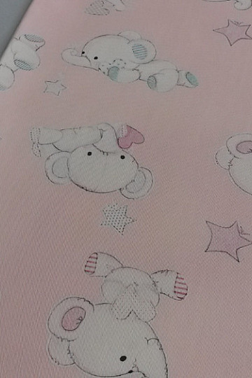 Tessuto decorativo per bambini SLONI rosa