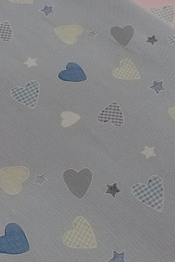 Tessuto decorativo per bambini HEART blu