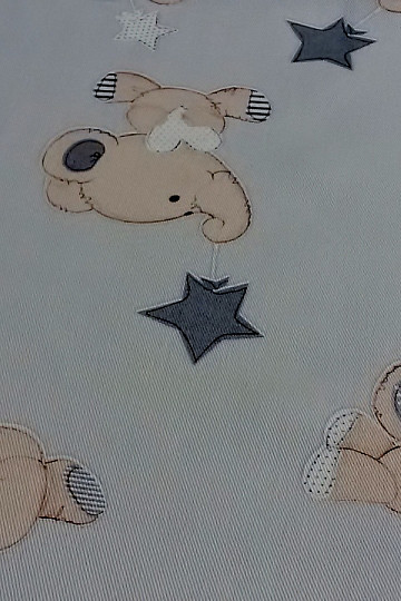 Tessuto decorativo per bambini SLONI grigio