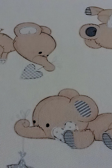 Tessuto decorativo per bambini SLONI crema