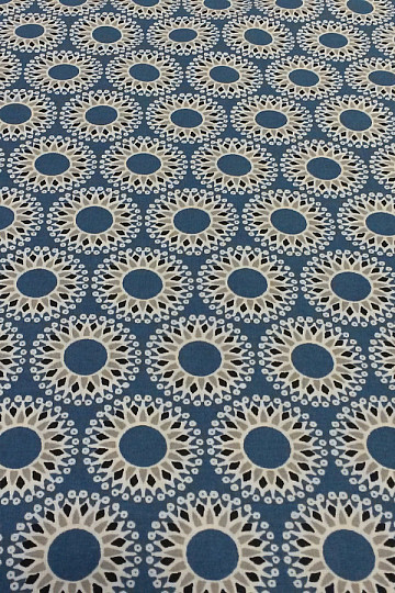 Tessuto di cotone MALAWA blu