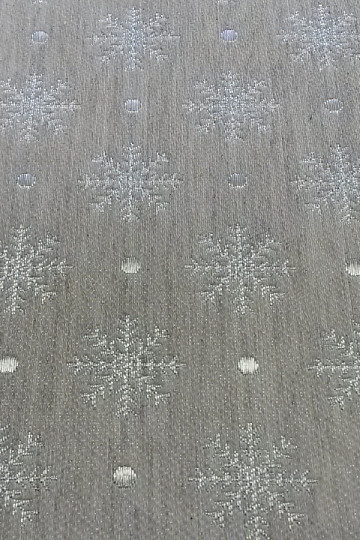 Tessuto decorativo natalizio per tovaglie Flake grigio 081 larghezza 280