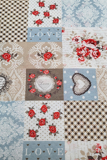 Tessuto decorativo LIA patchwork beige