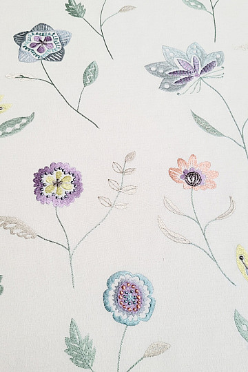 Tessuto decorativo ricamato con fiori RICHMOND viola