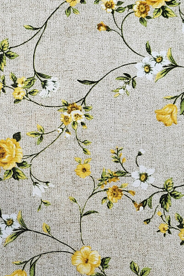 Tessuto decorativo Fiori RAME giallo