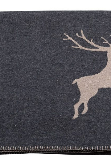 Coperta in cotone DF SYLT DEER ANTRACITE