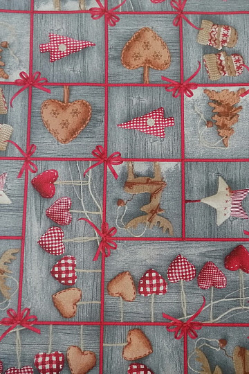 Tessuto decorativo COUNTRY Natale grigio
