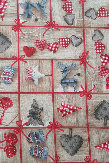 Tessuto decorativo COUNTRY Natale marrone