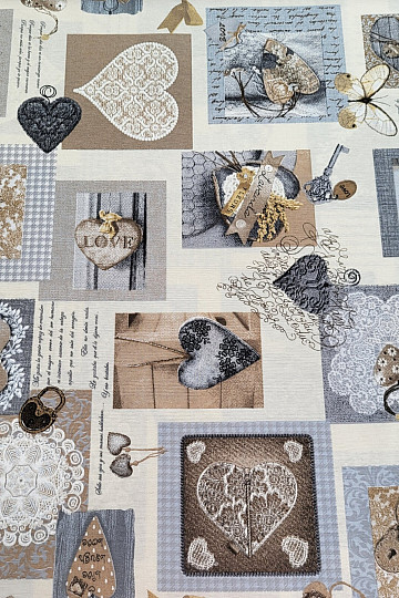 Tessuto decorativo HEART SHABBY beige