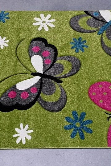 Tappeto per bambini Farfalle verde