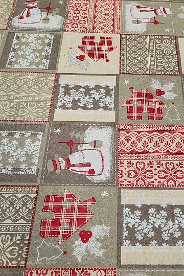 Tessuto decorativo natalizio PUPAZZO DI NEVE I