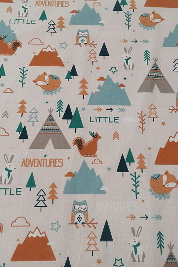 PICCOLE AVVENTURE tessuto di cotone