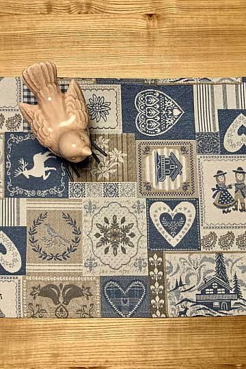 Tovaglietta PATCHWORK CUORE blu