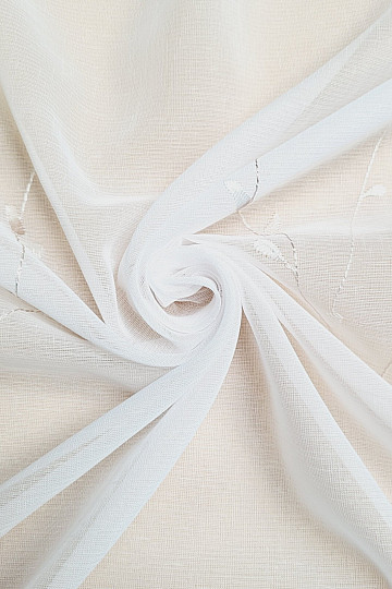 Tenda di lusso ricamata GERSTER 11545 bianco - beige