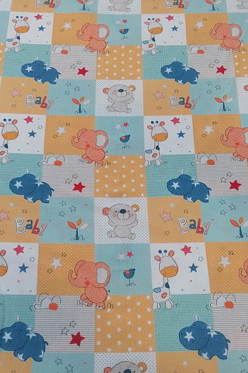 Tessuto in cotone BABY ZOO multicolore