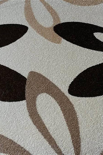 Tappeto rotondo KARMEL fiori crema