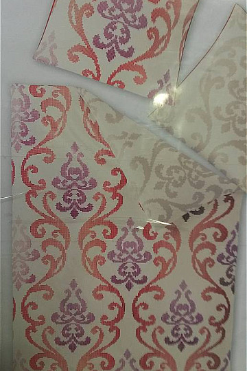 biancheria da letto in raso SOL-K 8716-60 ornamento rosso