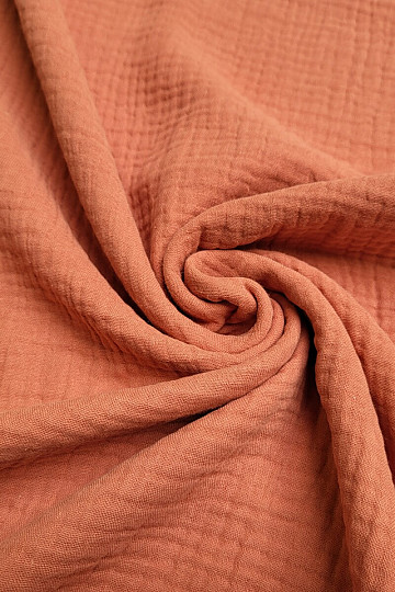 Tessuto GAZE in cotone marsala