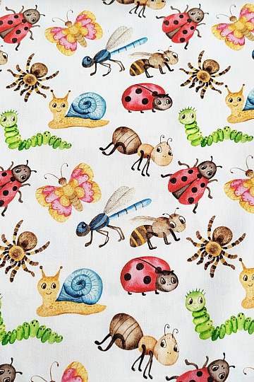 Stampa digitale ANIMALI in raso di cotone per bambini
