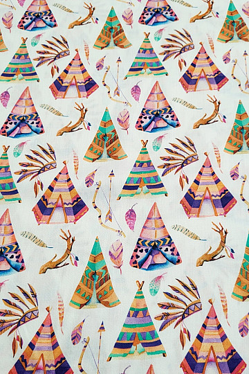 TEEPEE in raso di cotone per bambini con stampa digitale