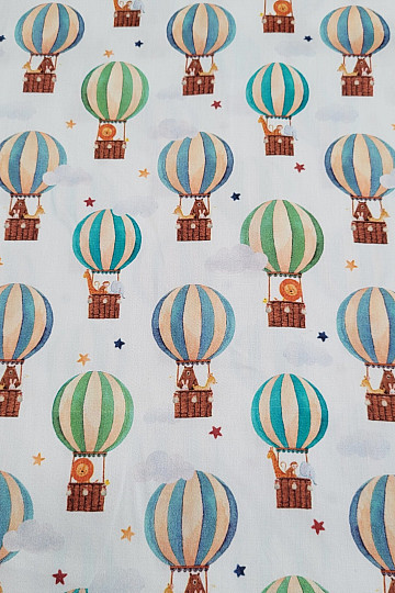 Stampa digitale in raso di cotone per bambini FLYING BALLOONS