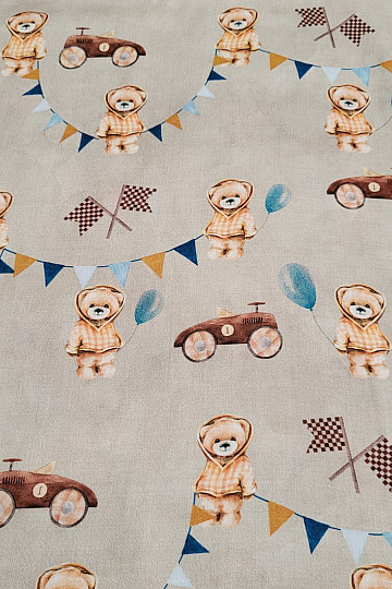 Raso di cotone per bambini stampa digitale BEARS - FACTORY