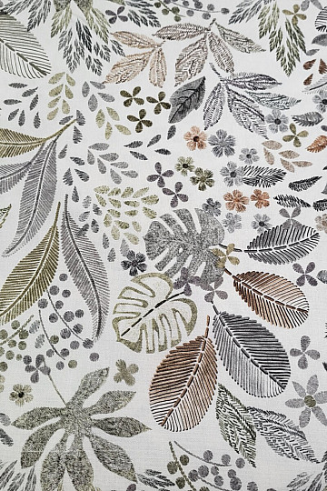 Tessuto decorativo MELIA LEAVES marrone