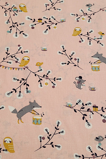 Tessuto di cotone FOX rosa