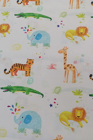 Tessuto di cotone JUNGLE DOODLE