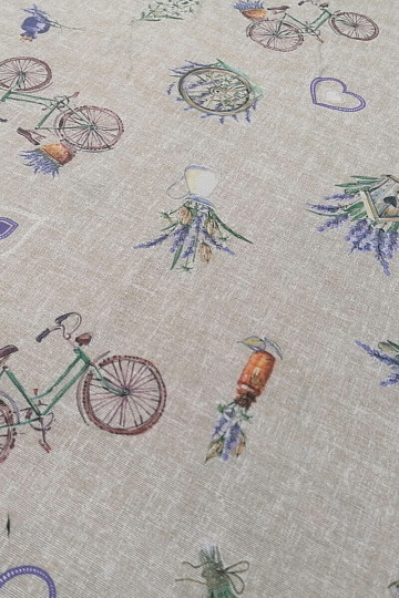 Tessuto decorativo LAVANDA BICICLETTA 2