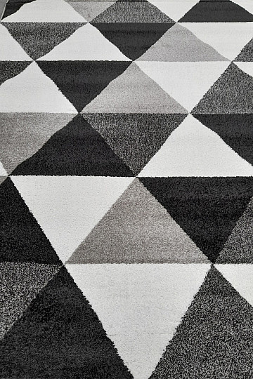 Tappeto in pezzi LOTTO triangoli nero/bianco