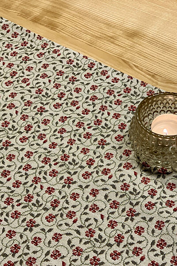 Tovaglia arazzo, sciarpa con fiori vintage