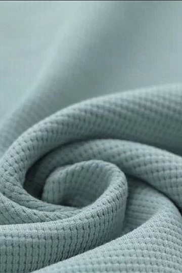 Maglia in cotone con trama waffle - grigio-verde