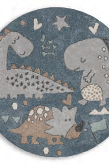 Tappeto rotondo per bambini ROMA dinosauri