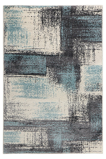 Pezzo tappeto DOUX dipinto su tela grigio / blu