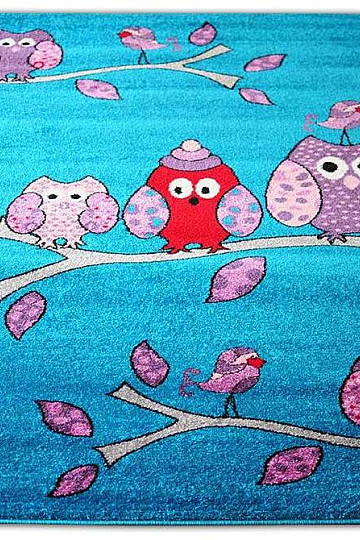 Tappeto per bambini BELLA OWL turchese