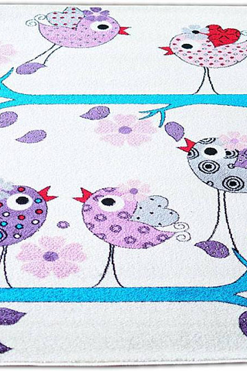 Tappeto per bambini BELLA BIRDS crema