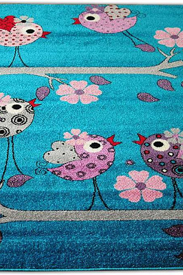 Tappeto per bambini BELLA BIRDS turchese