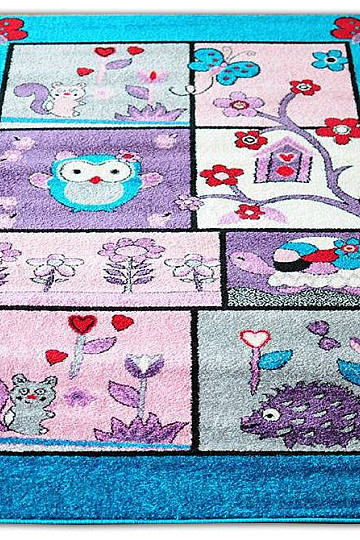 Tappeto per bambini ANIMALS turchese