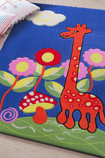 Tappeto per bambini KIDS GIRAFFE blu