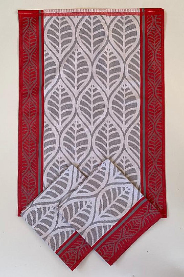 Asciugamani FOGLIE ROSSE 3 pezzi