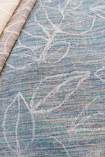 Tessuto decorativo FLORENTI foglie blu