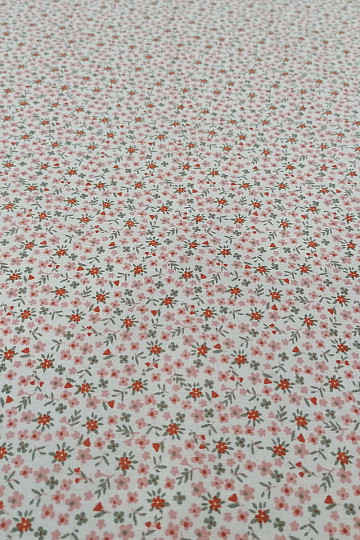 Tessuto di cotone TOMETA fiore rosa